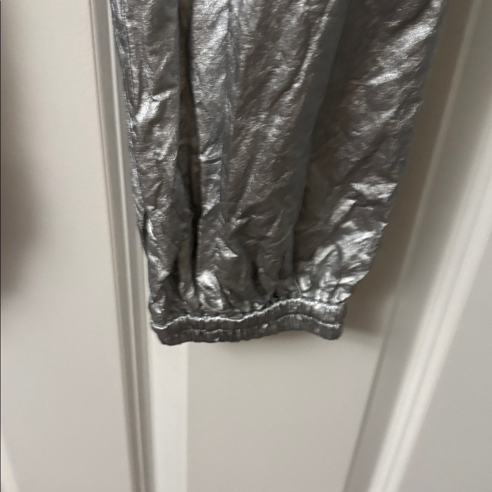 NWT [$650] Zimmermann Rhythmic Drawstring Silver Metallic Pants. size 0 - Picture 5 of 8